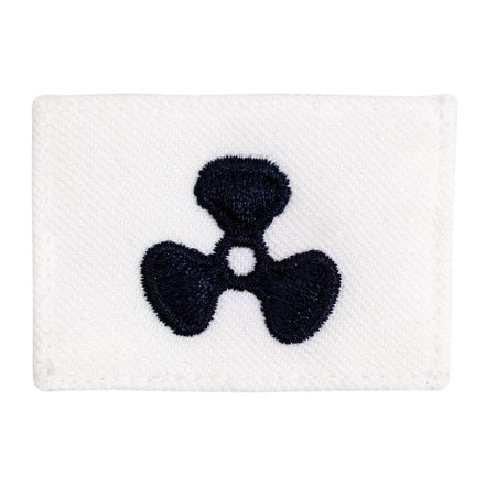 Navy Rating Badge: Striker Mark for MM Machinists Mate - white CNT for dress uniforms - Hooyah Woodworks LLC