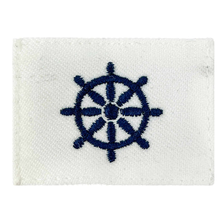 Navy Rating Badge: Striker Mark for QM Quartermaster - white CNT for dress uniforms - Hooyah Woodworks LLC