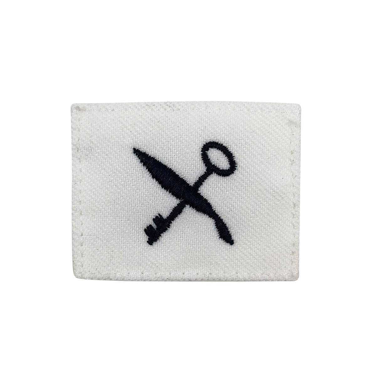 Navy Rating Badge: Striker Mark for RS Retail Services Specialist - white CNT for dress uniforms - Hooyah Woodworks LLC