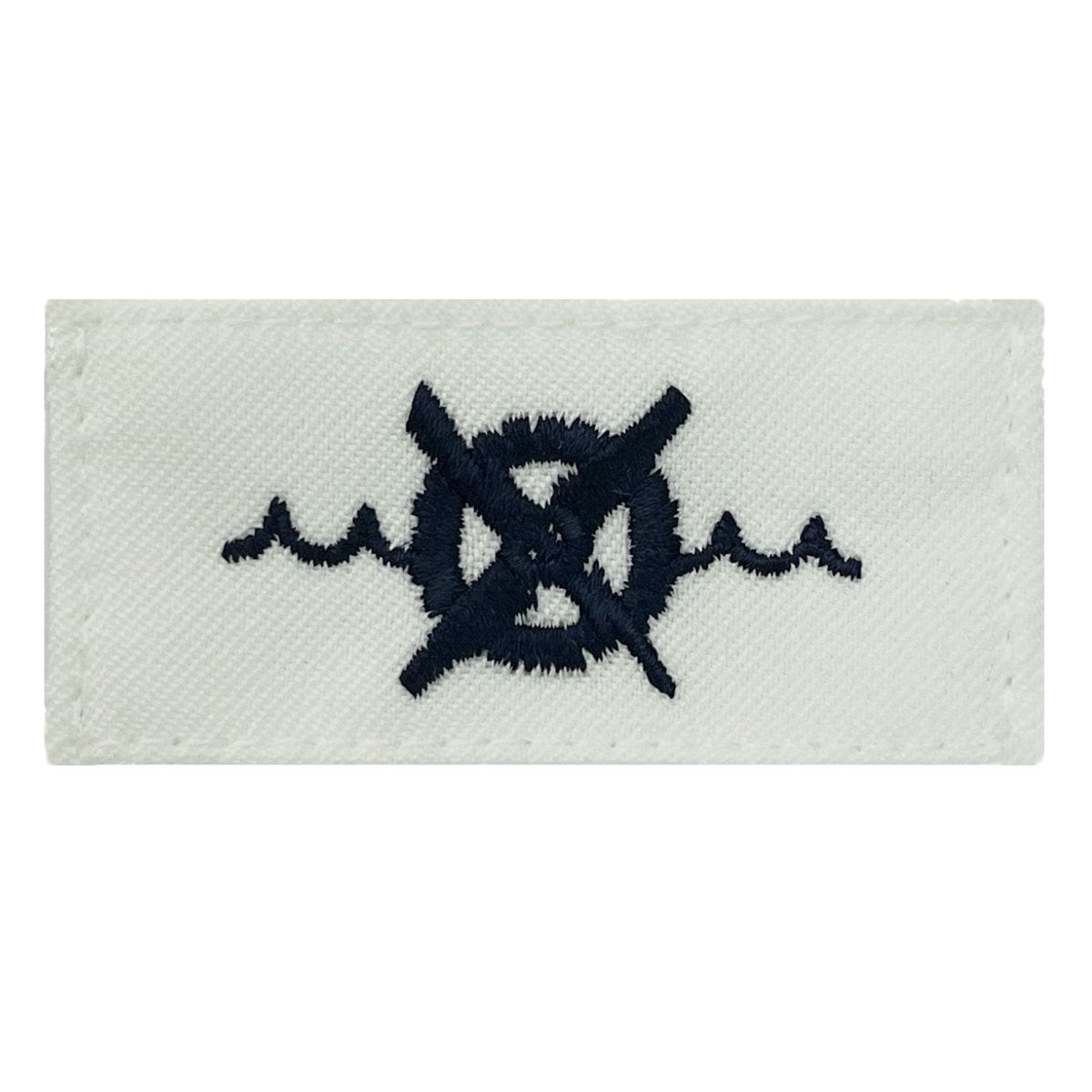 Navy Rating Badge: Striker Mark for RW Robotics Warfare Specialist - white CNT for dress uniforms - Hooyah Woodworks LLC