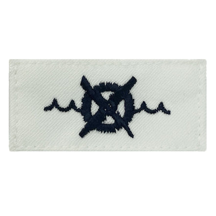 Navy Rating Badge: Striker Mark for RW Robotics Warfare Specialist - white CNT for dress uniforms - Hooyah Woodworks LLC