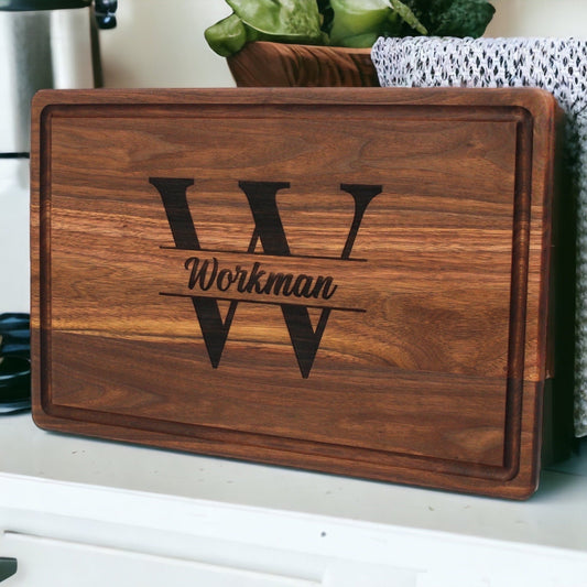 Personalized Cutting Board, Custom Engraved Charcuterie Board, Father’s Day Gift, Wedding Gift, Made in The USA - Hooyah Woodworks LLC