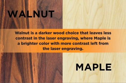 Personalized Cutting Board Wedding Gift, Customize your Walnut and Maple Boards, Engraved Engagement Gift, Unique Bridal Shower Present - Hooyah Woodworks LLC