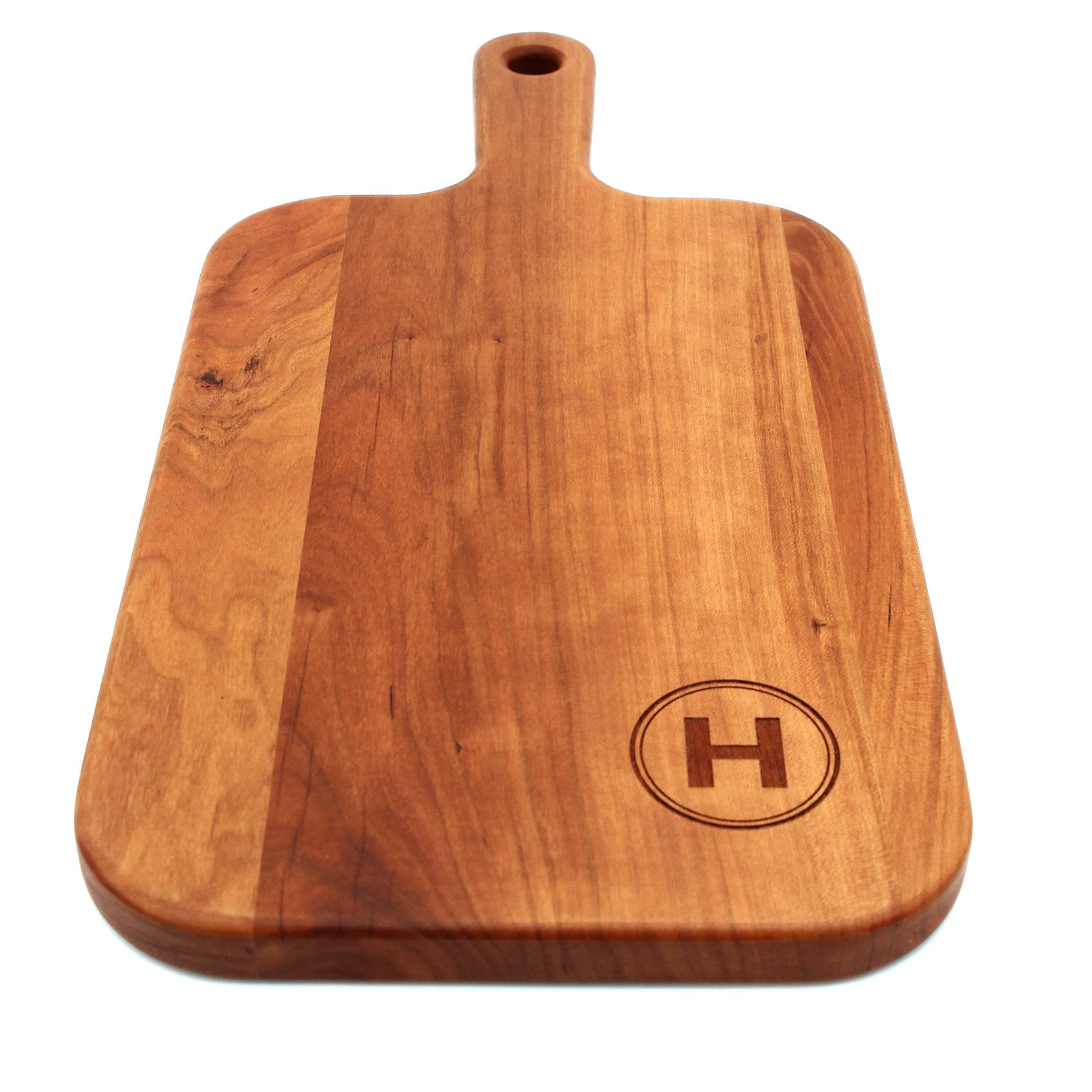 Personalized Last Name Letter Charcuterie Board, Monogram Cherry Wood Paddle Board, Mother’s Day Gift, Wedding Gift, Made in The USA - Hooyah Woodworks LLC