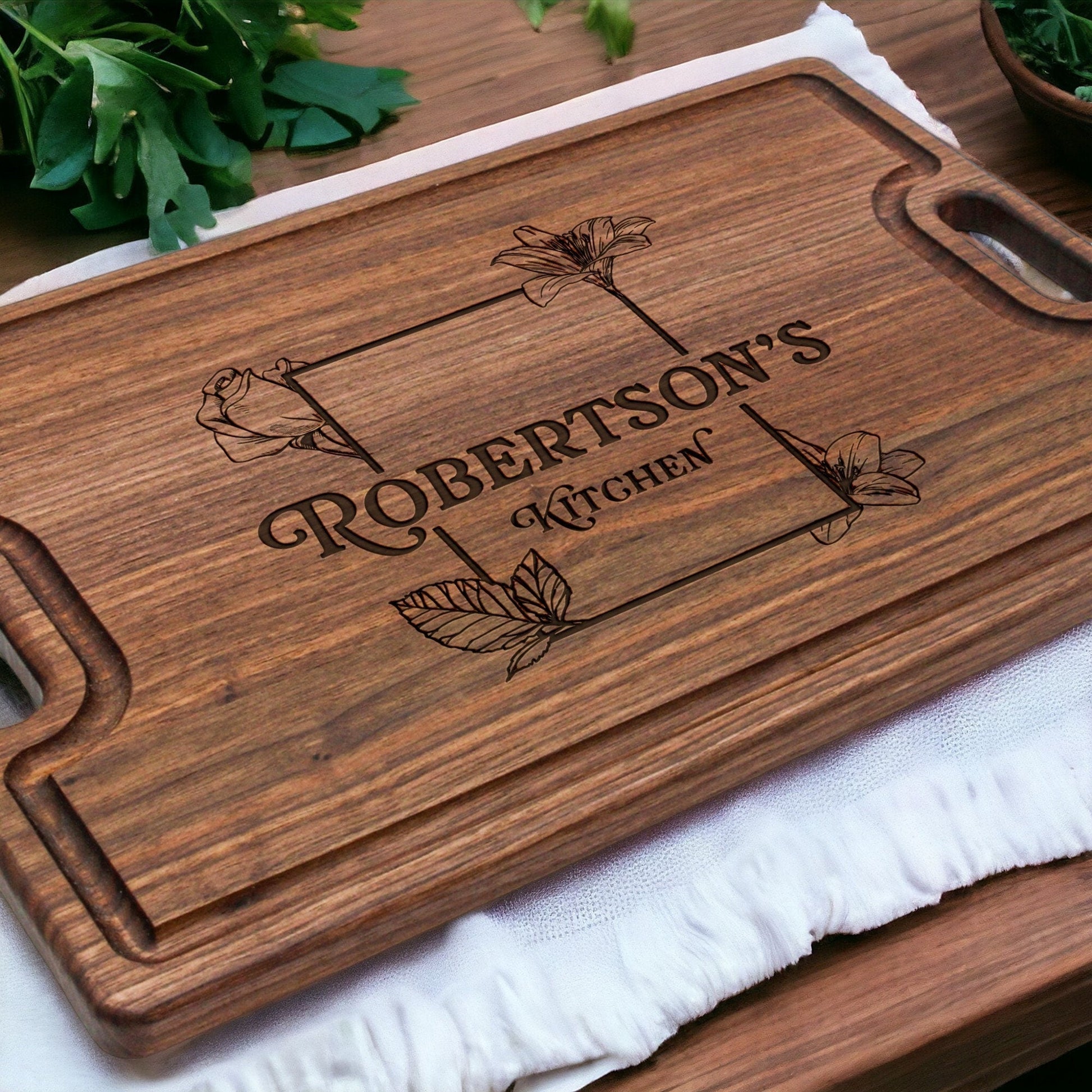 Personalized Mothers Day Cutting Board, Custom Gift for Wife, Monogrammed Gifts for her, Personalized Mother's Day Gift, USA Made - Hooyah Woodworks LLC
