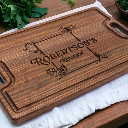 Personalized Mothers Day Cutting Board, Custom Gift for Wife, Monogrammed Gifts for her, Personalized Mother's Day Gift, USA Made - Hooyah Woodworks LLC