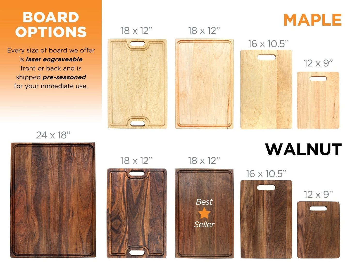 Personalized Mothers Day Cutting Board, Custom Gift for Wife, Monogrammed Gifts for her, Personalized Mother's Day Gift, USA Made - Hooyah Woodworks LLC