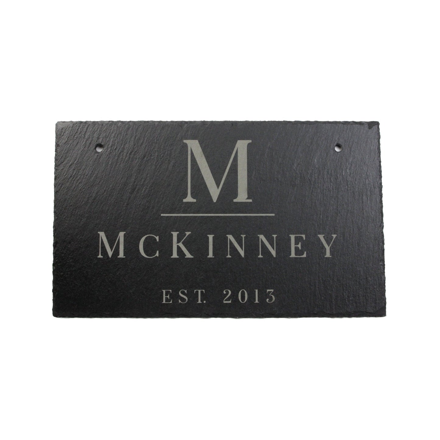 Personalized Slate Home Sign | Last Name Slate Address Sign | 11.75" x 7" Size | Street Number Sign | Slate Hanging Sign - Hooyah Woodworks LLC