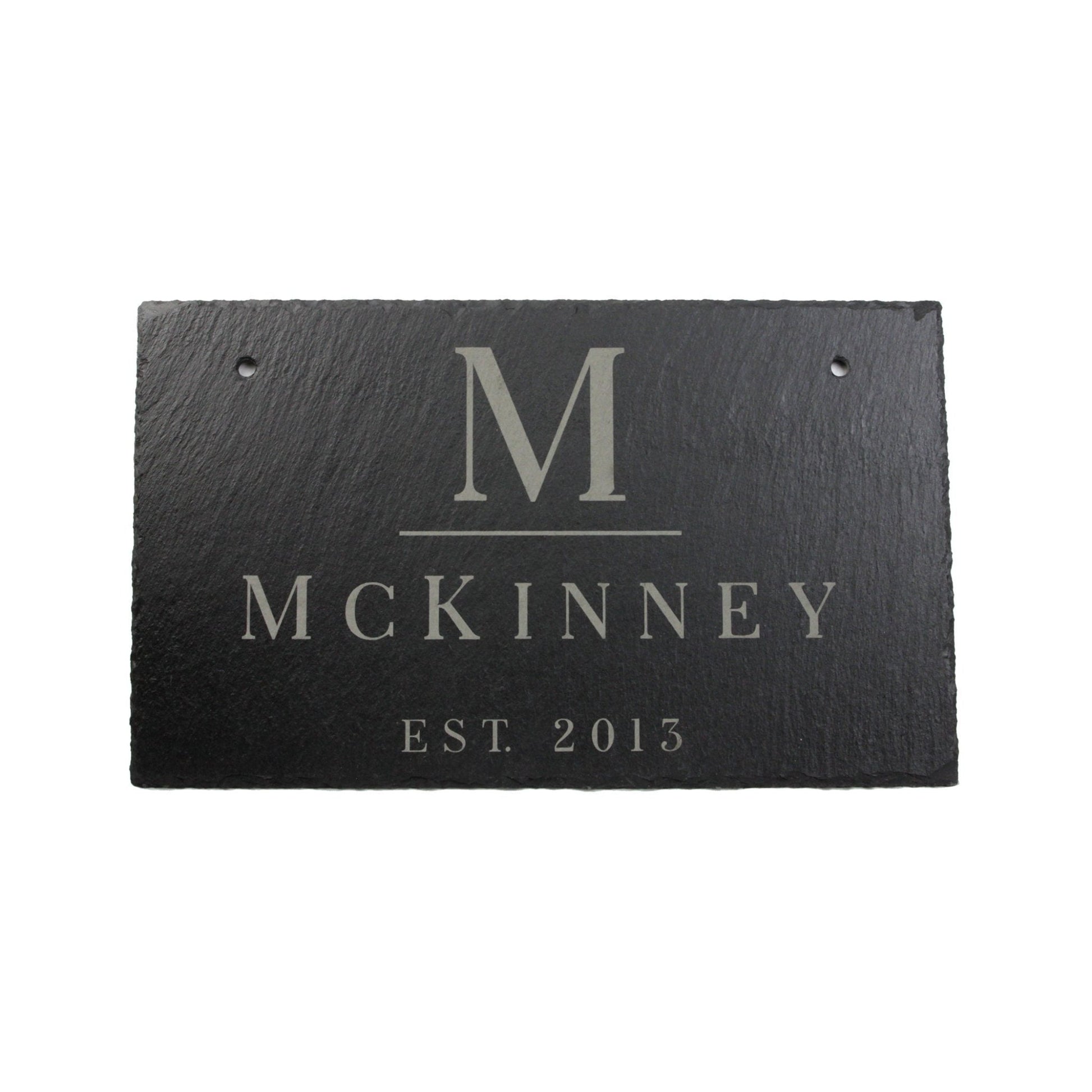 Personalized Slate Home Sign | Last Name Slate Address Sign | 11.75" x 7" Size | Street Number Sign | Slate Hanging Sign - Hooyah Woodworks LLC