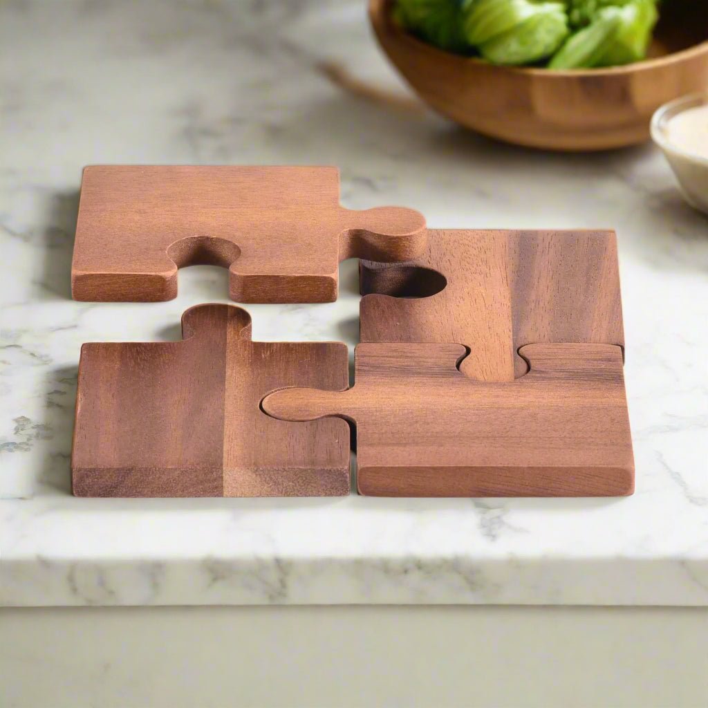 Puzzle Piece Coasters - s/4 - Hooyah Woodworks LLC