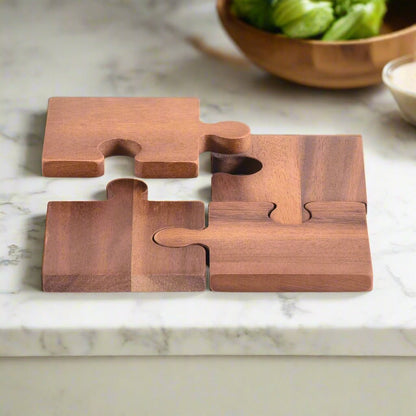 Puzzle Piece Coasters - s/4 - Hooyah Woodworks LLC