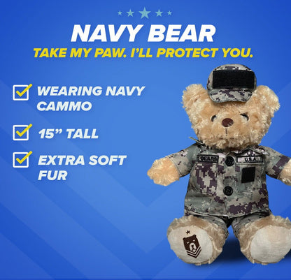 Sailor Sleeptight - Navy Teddy Bear Cammo - Hooyah Woodworks LLC