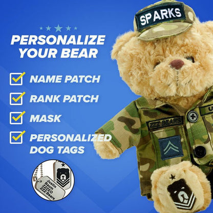 Sgt. Sleeptight - Army Teddy Bear - Hooyah Woodworks LLC