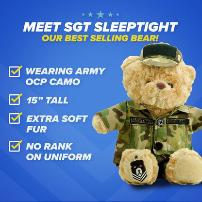 Sgt. Sleeptight - Army Teddy Bear - Hooyah Woodworks LLC
