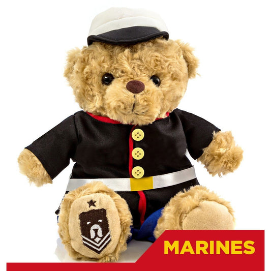 Sgt. Sleeptight - Marine Dress Blues Bear - Hooyah Woodworks LLC