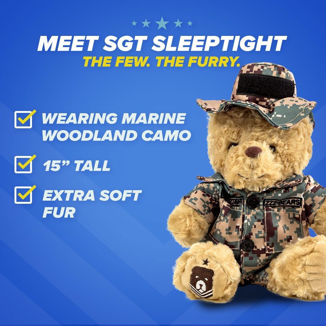 Sgt. Sleeptight - Marine Teddy Bear Camouflage - Hooyah Woodworks LLC