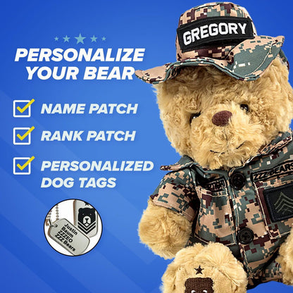 Sgt. Sleeptight - Marine Teddy Bear Camouflage - Hooyah Woodworks LLC