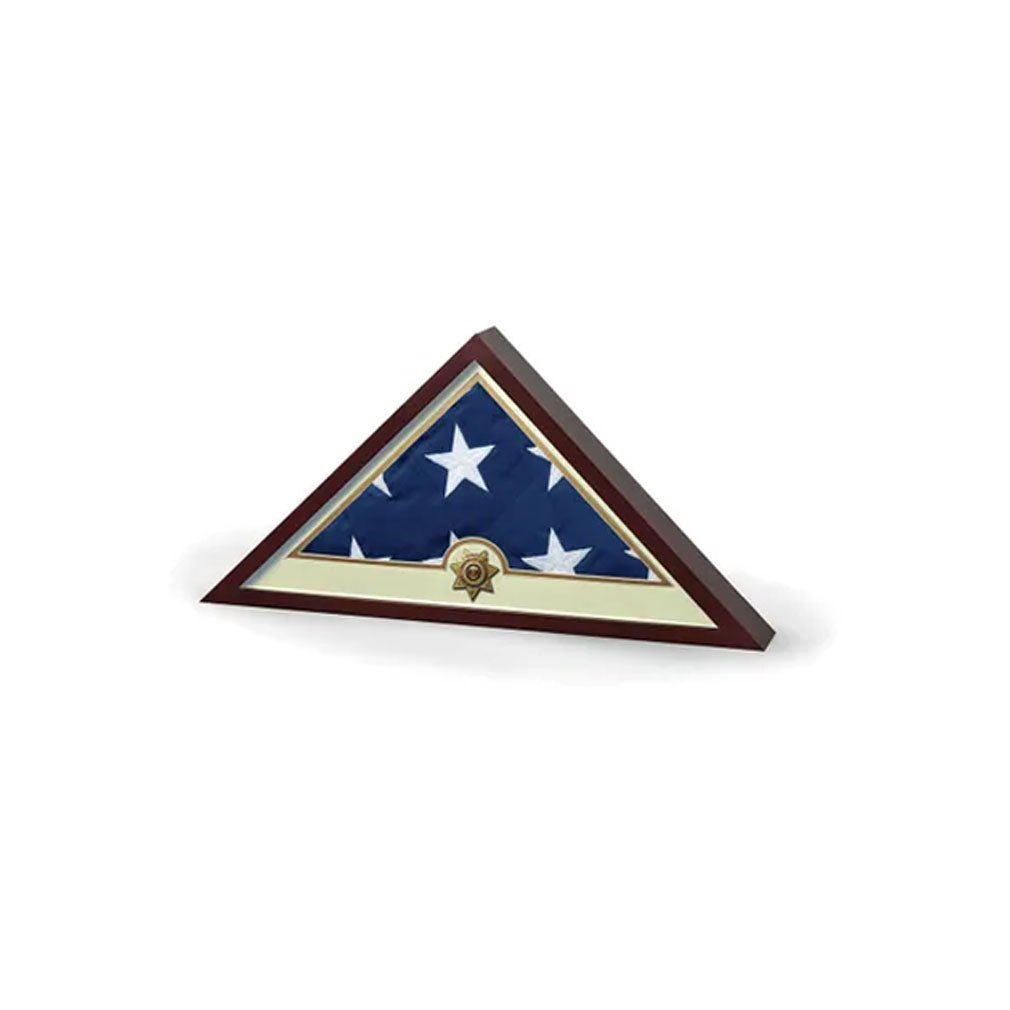 Shadowbox Sheriff with Flag - Hooyah Woodworks LLC