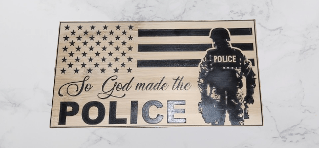 So god made the police flag (officer) - Hooyah Woodworks LLC