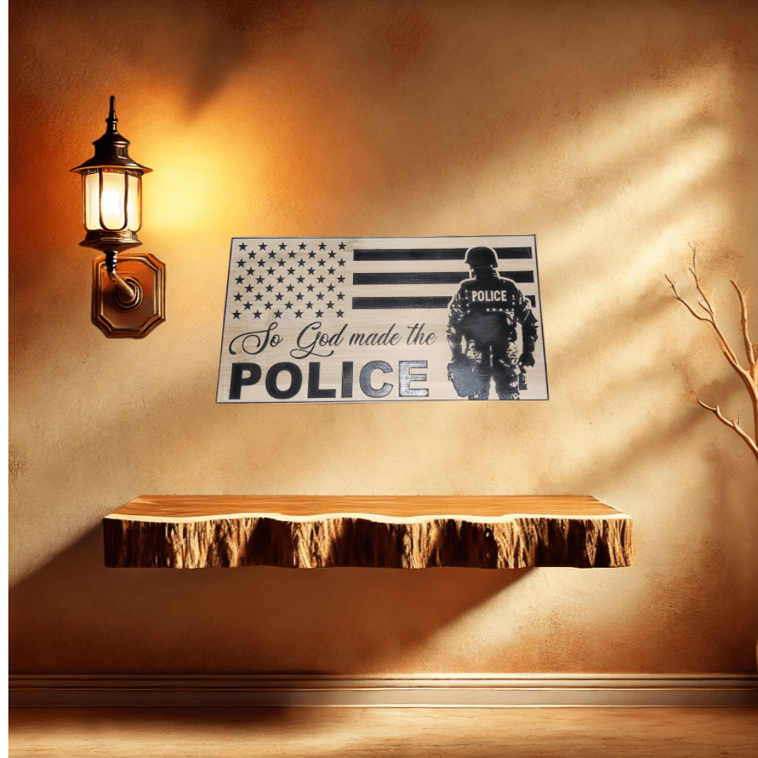 So god made the police flag (officer) - Hooyah Woodworks LLC