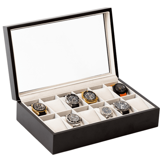 Solid Wood Watch Box - 12 Slot - Hooyah Woodworks LLC