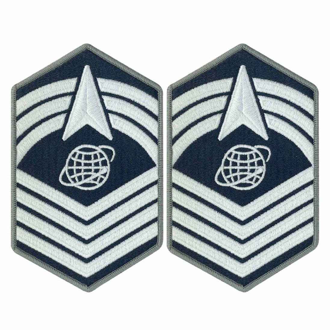 Space Force Chevron Embroidered: Chief Master Sergeant - Small Color - Hooyah Woodworks LLC