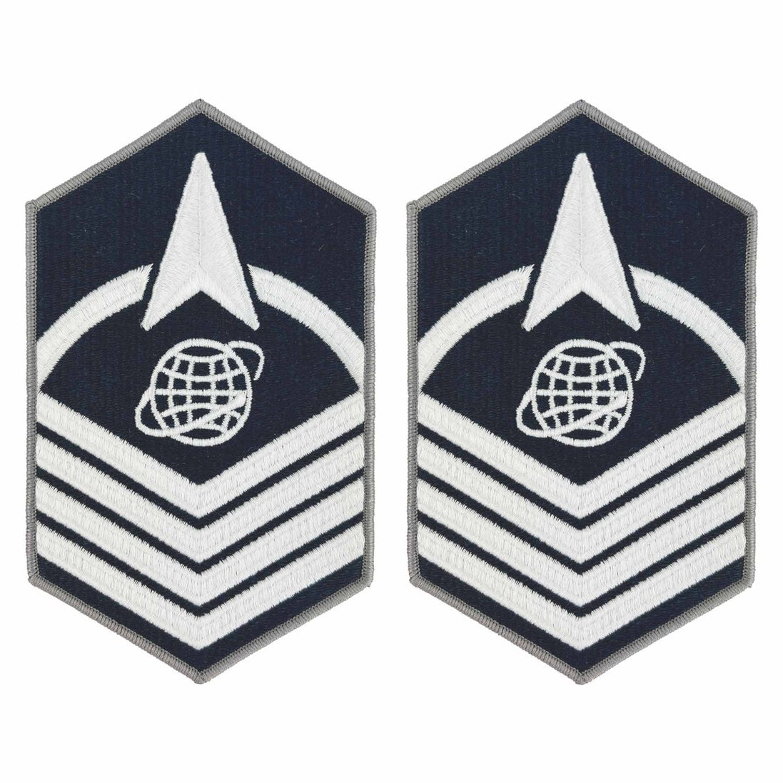 Space Force Chevron Embroidered: Master Sergeant - Large Color - Hooyah Woodworks LLC
