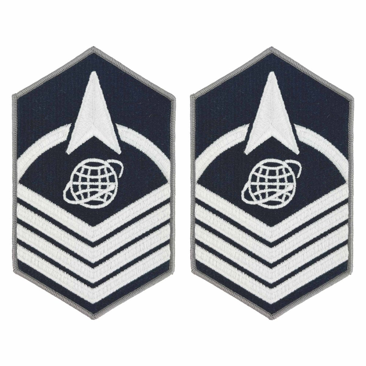 Space Force Chevron Embroidered: Master Sergeant - Large Color - Hooyah Woodworks LLC