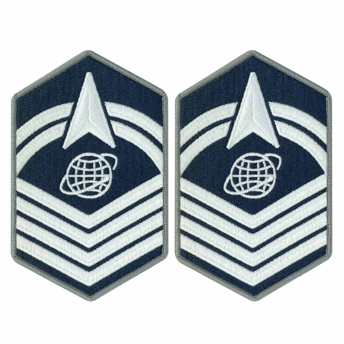 Space Force Chevron Embroidered: Senior Master Sergeant - Large Color - Hooyah Woodworks LLC