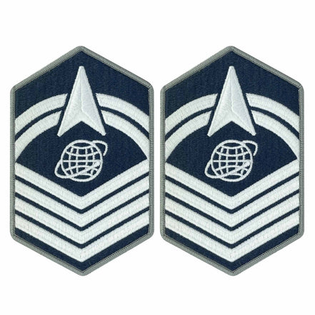 Space Force Chevron Embroidered: Senior Master Sergeant - Large Color - Hooyah Woodworks LLC