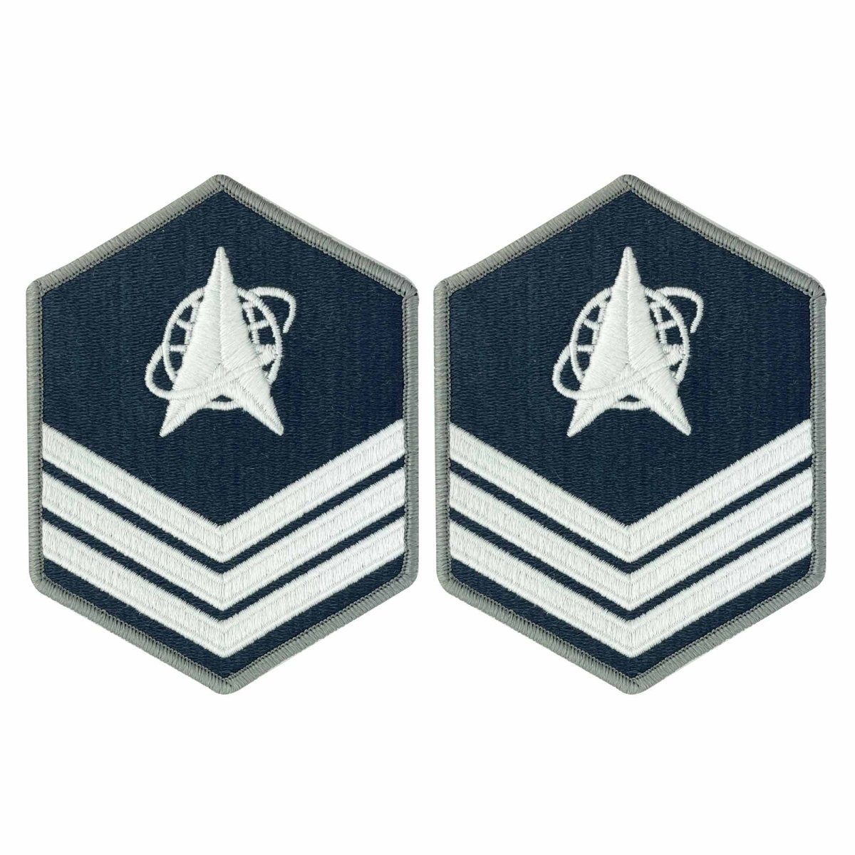 Space Force Chevron Embroidered: Sergeant - Small Color - Hooyah Woodworks LLC