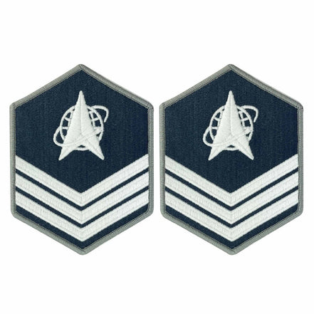 Space Force Chevron Embroidered: Sergeant - Small Color - Hooyah Woodworks LLC