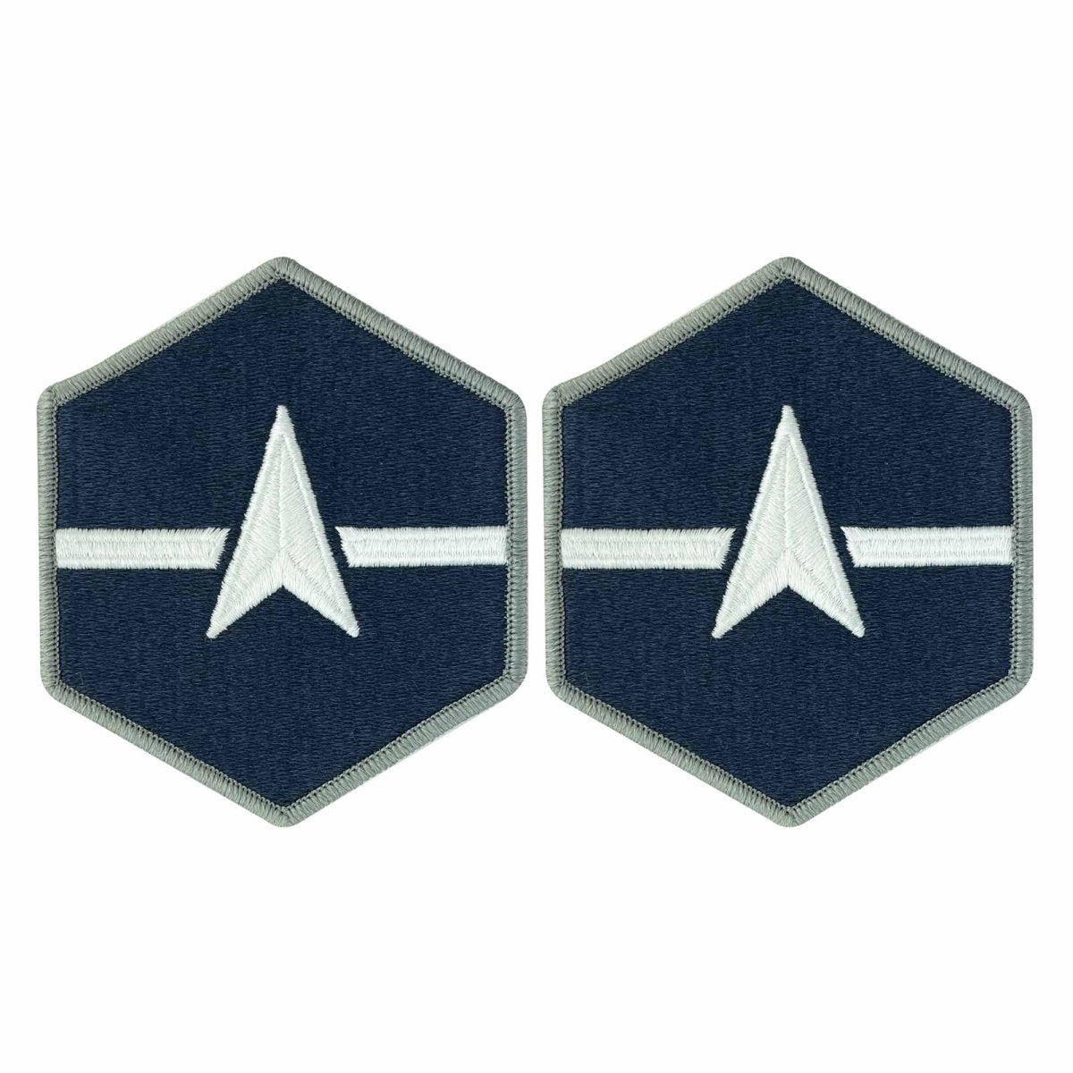 Space Force Chevron Embroidered: Specialist 2 - Large Color - Hooyah Woodworks LLC
