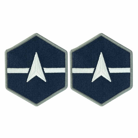 Space Force Chevron Embroidered: Specialist 2 - Large Color - Hooyah Woodworks LLC