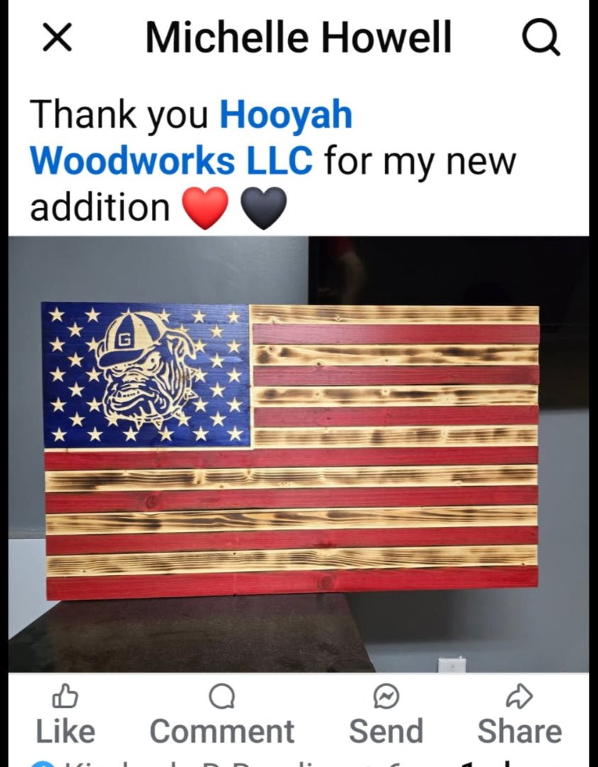 Sports team American Flag - Hooyah Woodworks LLC