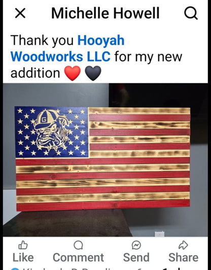Sports team American Flag - Hooyah Woodworks LLC