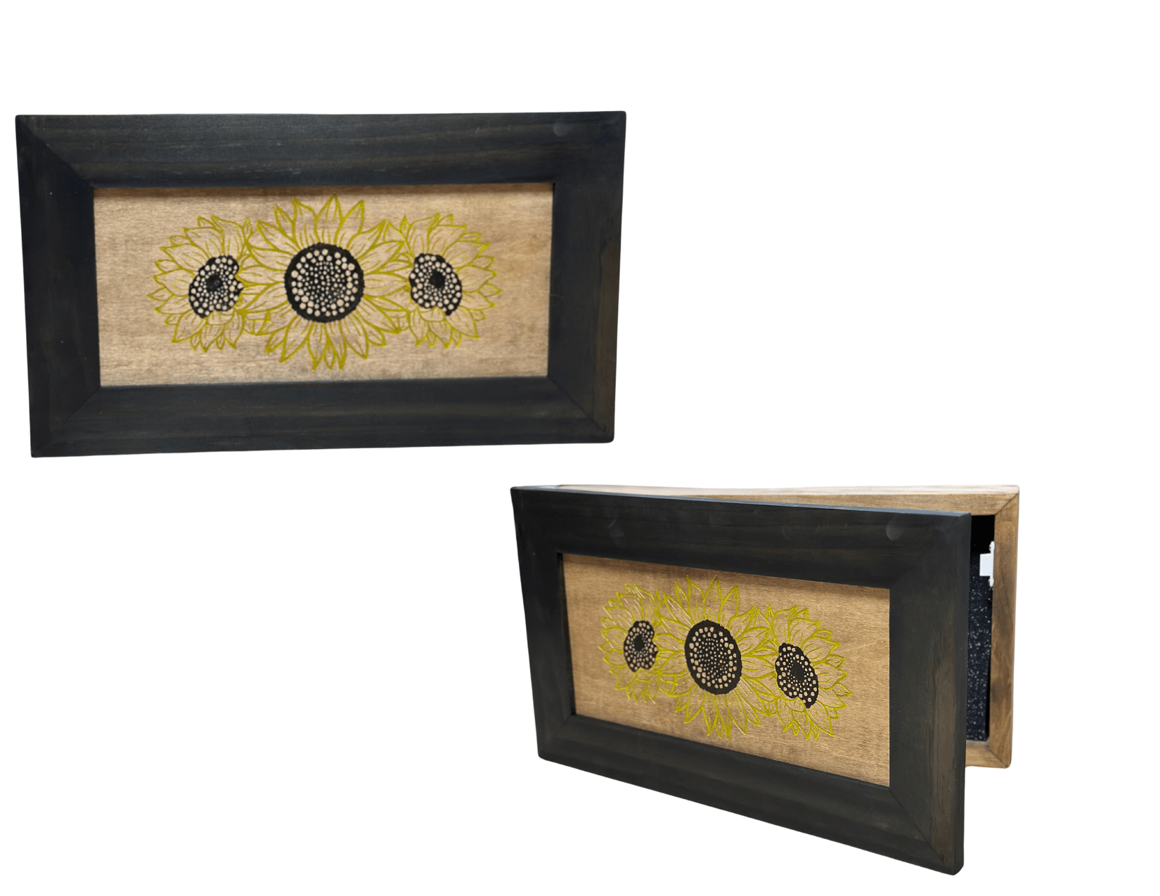 Wall-Mounted Sunflower Gun Cabinet - Securely Store Your Gun & Gear - Hooyah Woodworks LLC