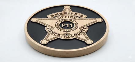 The Commissioned Service Badge - Hooyah Woodworks LLC
