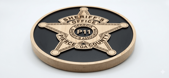 The Commissioned Service Badge - Hooyah Woodworks LLC
