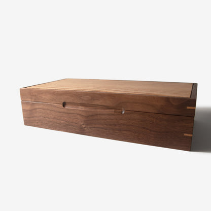 Watch Box - Black Walnut and Oak - 8 Compartments - Hooyah Woodworks LLC