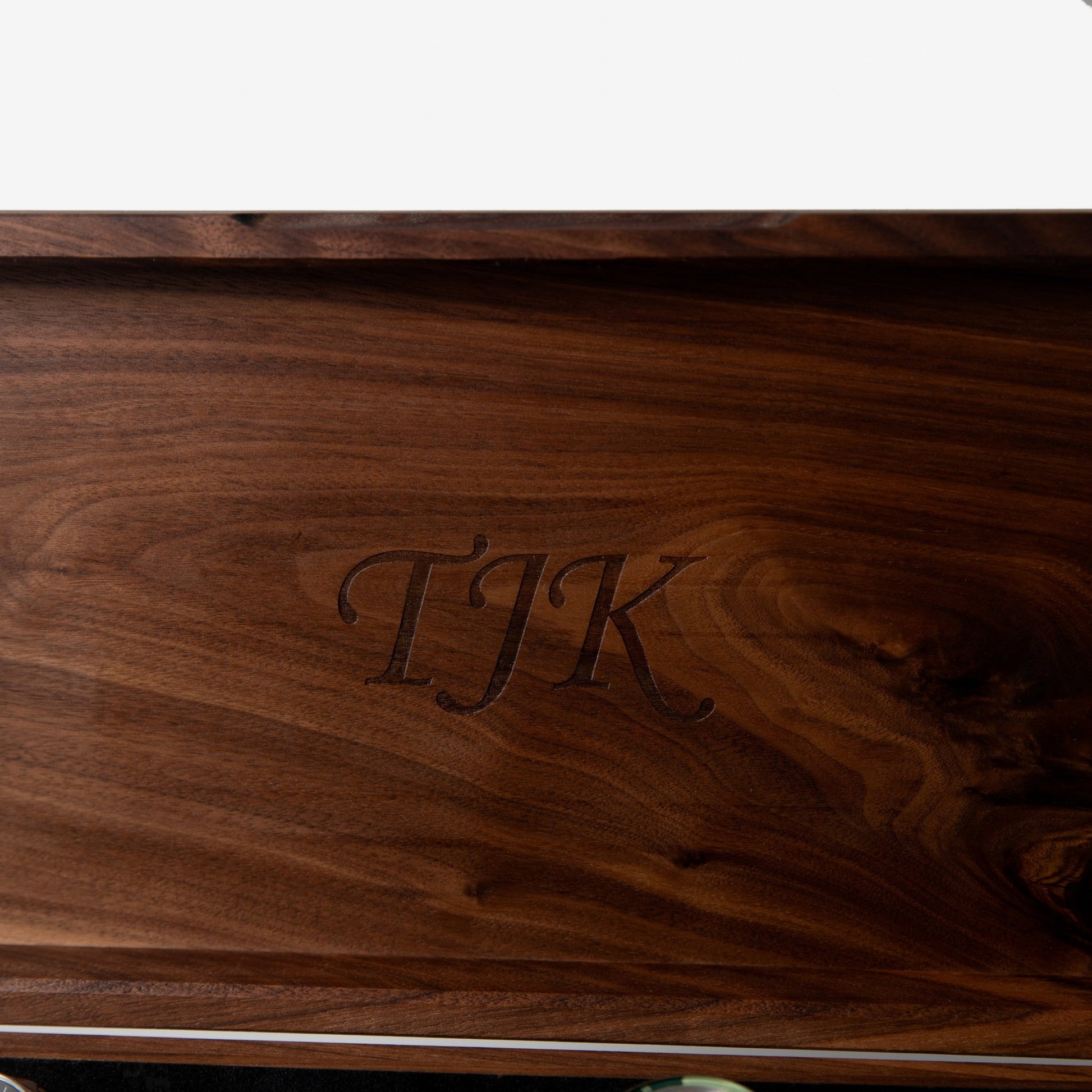Watch Box with Drawer - Solid Black Walnut - 12 to 16 Watch Compartments - Hooyah Woodworks LLC