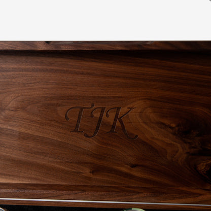 Watch Box with Drawer - Solid Black Walnut - 12 to 16 Watch Compartments - Hooyah Woodworks LLC