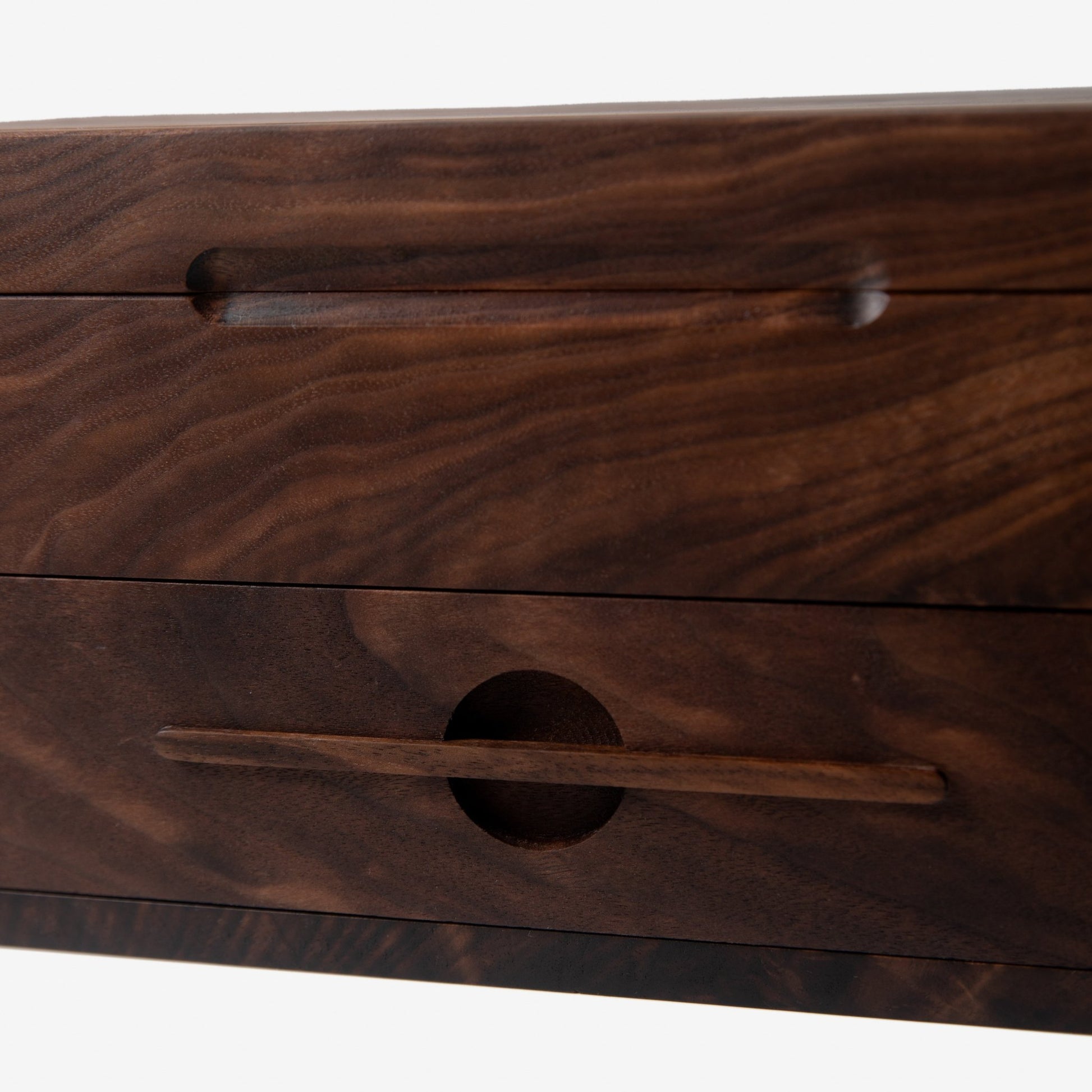 Watch Box with Drawer - Solid Black Walnut - 12 to 16 Watch Compartments - Hooyah Woodworks LLC