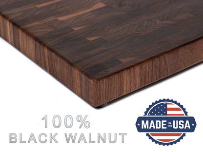 Wedding Gift, Extra Large End Grain Walnut Cutting Board, End Grain Butcher Block with Rubber Feet, Mother's Day, Anniversary Gift, USA Made - Hooyah Woodworks LLC