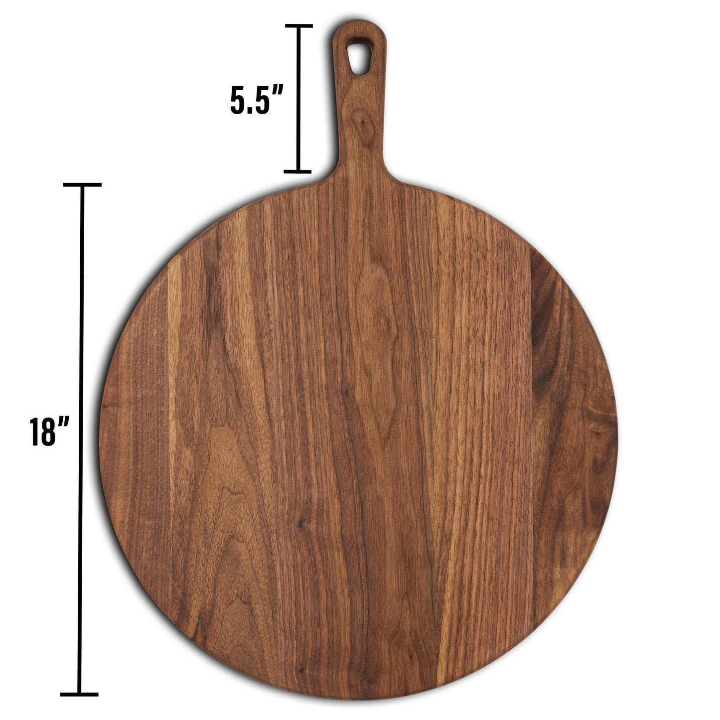 XL Walnut Paddle Cutting Board With Handle, Round Charcuterie Board, Wedding Gift, Charcuterie Board With Handle, 100% Handmade in the USA - Hooyah Woodworks LLC