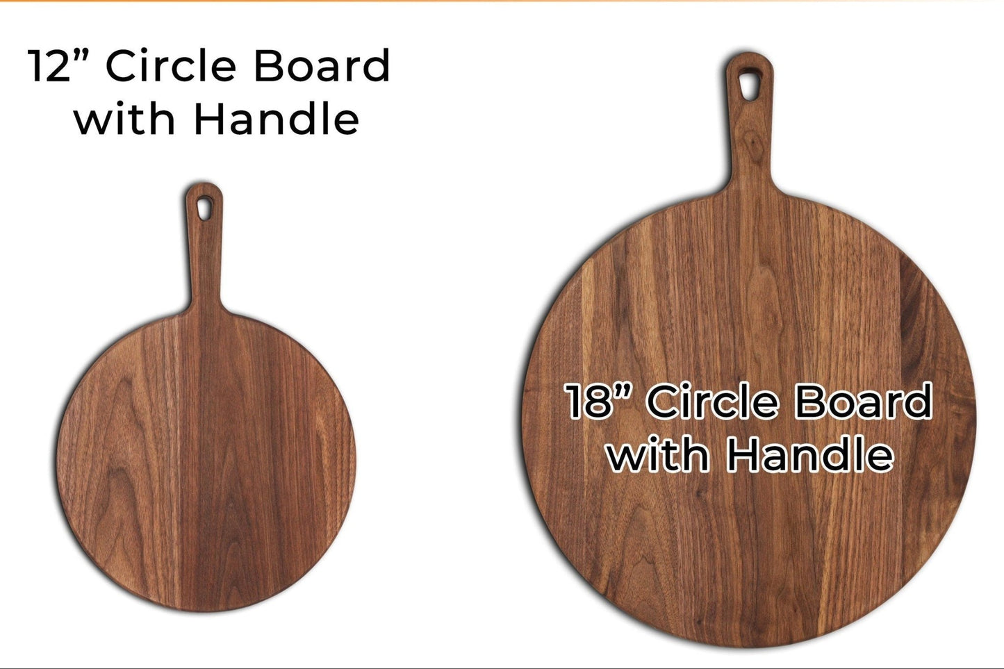 XL Walnut Paddle Cutting Board With Handle, Round Charcuterie Board, Wedding Gift, Charcuterie Board With Handle, 100% Handmade in the USA - Hooyah Woodworks LLC