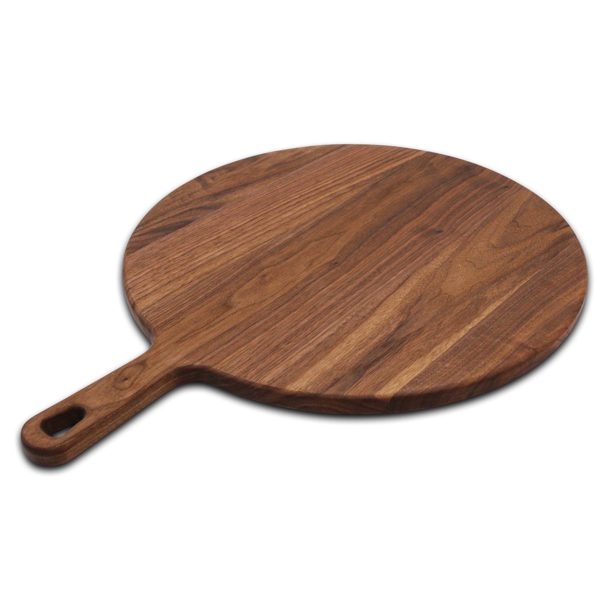 XL Walnut Paddle Cutting Board With Handle, Round Charcuterie Board, Wedding Gift, Charcuterie Board With Handle, 100% Handmade in the USA - Hooyah Woodworks LLC