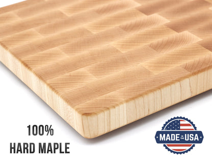 XXL Maple Butcher Block Cutting Board, 24"x18" Maple End Grain Cutting Board, Up to 2” Thick, Wedding Gift, Anniversary Gift, USA Made - Hooyah Woodworks LLC